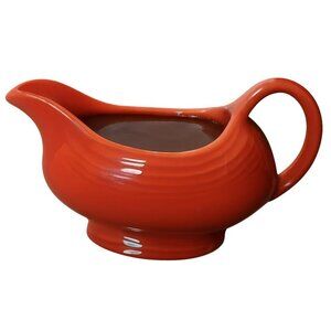 Fiestaware Fiesta CERAMIC Gravy Sauce Boat Dish Poppy Orange 18.5 OZ CONTAINER